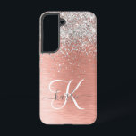 Coque Samsung Galaxy Rose Gold Jolie fille Parties scintillant argent b<br><div class="desc">Personnalisez facilement ce design branché de boîtier de téléphone chic avec une jolie parties scintillant brillante en argent sur un arrière - plan métallique brossé en or rose.</div>