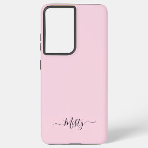 Coque Samsung Galaxy Rose vierge simple avec nom personnalisé de script