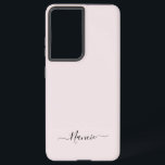 Coque Samsung Galaxy Rose vif moderne avec script Nom personnalisé<br><div class="desc">Un design simple et élégant de typographie de nom personnalisé dans une police de script décontracté en noir frappant sur rose pastel blush. L'article parfait pour le minimaliste branché. Un cadeau ou accessoire sur mesure tendance pour toute occasion. Debra Valencia, une visionnaire artiste motif de surface, créatrice de produits et...</div>