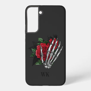 Coque Samsung Galaxy Roses rouges gothiques vintages Squelette Monogram