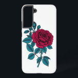 Coque Samsung Galaxy Rouge<br><div class="desc">dessin vectoriel d'une branche de rose rouge.</div>