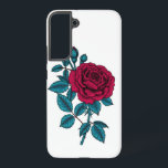 Coque Samsung Galaxy Rouge<br><div class="desc">dessin vectoriel d'une branche de rose rouge.</div>