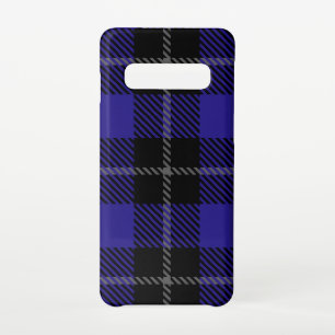 Coque Samsung Galaxy S10 Royal Blue Black Plaid