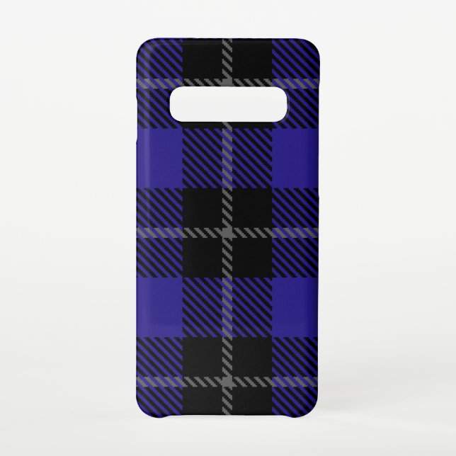 Coque Samsung Galaxy Royal Blue Black Plaid (Dos)