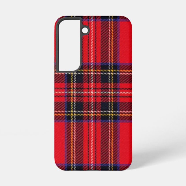 Coque Samsung Galaxy Royal Stewart tartan rouge noir plaid (Verso)