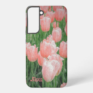 Coque Samsung Galaxy S22+ avec tulipes roses
