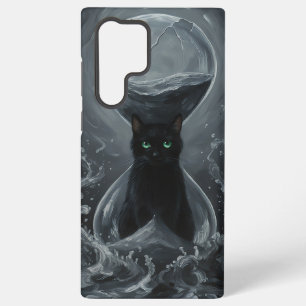 Coque Samsung Galaxy Sablier Éternel : Le Chat Noir du Temps
