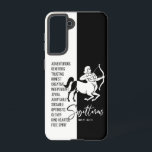 Coque Samsung Galaxy Sagittarius signe zodiaque<br><div class="desc">Élégant boîtier en zodiaque noir et blanc.</div>
