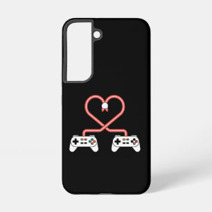 Coque Samsung Galaxy Saint-Valentin de joueur vidéo avec cœur de manett