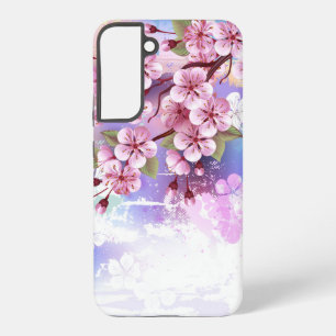 Coque Samsung Galaxy Sakura rose sur la peinture Arrière - plan