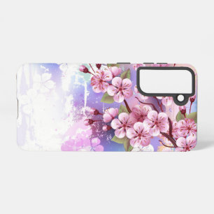 Coque Samsung Galaxy Sakura rose sur la peinture Arrière - plan