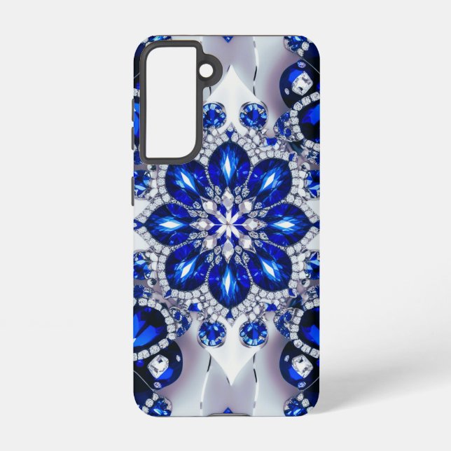 Coque Samsung Galaxy Samsung Galaxy S21 Couleurs Coques Bleu Blanc (Verso)