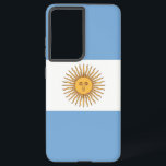 Coque Samsung Galaxy Samsung Galaxy S21 Ultra Coque avec drapeau argent<br><div class="desc">Transformez votre Samsung Galaxy S21 Ultra en symbole de fierté argentine grâce à notre couverture exclusive avec le drapeau de l'Argentine ! Réalisée avec une attention minutieuse aux détails, cette couverture présente fièrement le design emblématique du drapeau argentin. Le drapeau présente trois bandes horizontales de bleu clair et blanc, avec...</div>