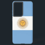 Coque Samsung Galaxy Samsung Galaxy S21 Ultra Coque avec drapeau argent<br><div class="desc">Transformez votre Samsung Galaxy S21 Ultra en symbole de fierté argentine grâce à notre couverture exclusive avec le drapeau de l'Argentine ! Réalisée avec une attention minutieuse aux détails, cette couverture présente fièrement le design emblématique du drapeau argentin. Le drapeau présente trois bandes horizontales de bleu clair et blanc, avec...</div>