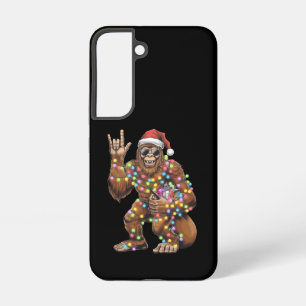 Coque Samsung Galaxy Santa Bigfoot Lumières de Noël Rock Drôle