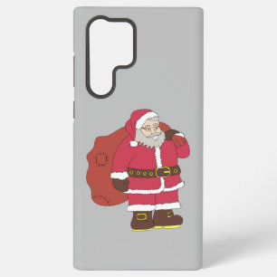 Coque Samsung Galaxy Santa Claus en rouge avec sac cadeau et lunettes