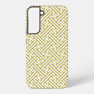 Coque Samsung Galaxy Sayagata motif, japonais, or et blanc