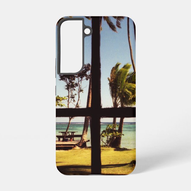 Coque Samsung Galaxy Scène de la plage tropicale de Fidji (Verso)