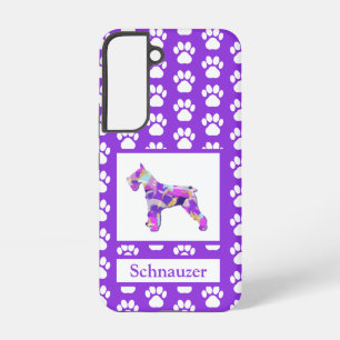 Coque Samsung Galaxy Schnauzer Chien Silhouette Paw Purple PY&B