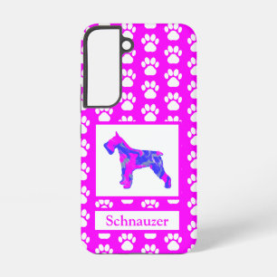 Coque Samsung Galaxy Schnauzer Chien Silhouette rose rose rose rose