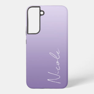 Coque Samsung Galaxy Script d'écriture manuscrite à dégradé violet pers