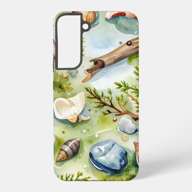 Coque Samsung Galaxy Seashell Watercolor Nature (Verso)