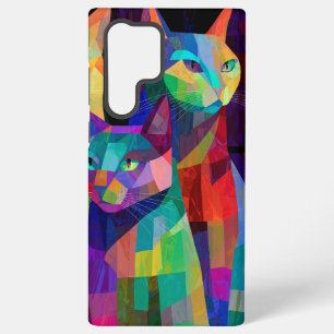 Coque Samsung Galaxy Sentinelles félin cubistes