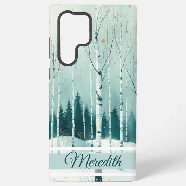 Coque Samsung Galaxy Serene Winter Birch Forest (Verso)