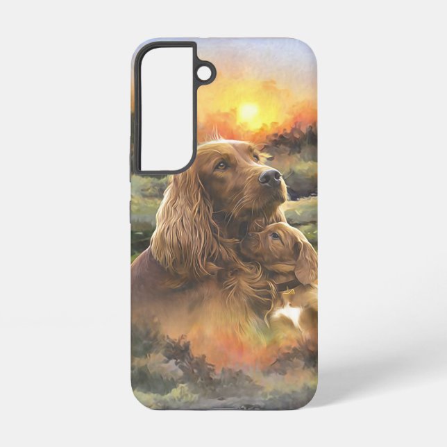 Coque Samsung Galaxy setter irlandais avec chiot (Verso)