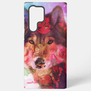 Coque Samsung Galaxy Sha Tame Wolf numérique et Fleurs