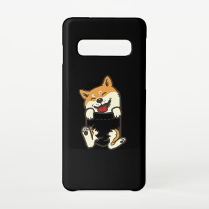 Coque Samsung Galaxy S10 Shiba dans une poche Design chien mignon