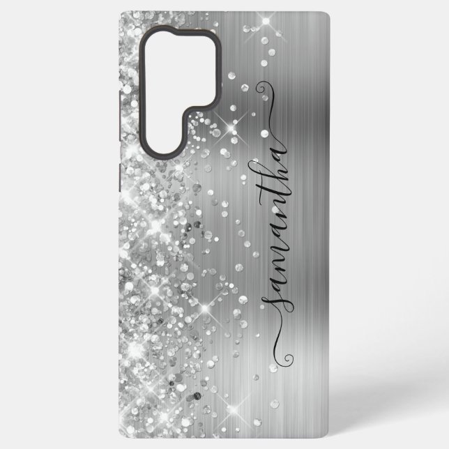 Coque Samsung Galaxy Signature Féminin Pailleté Argenté (Verso)