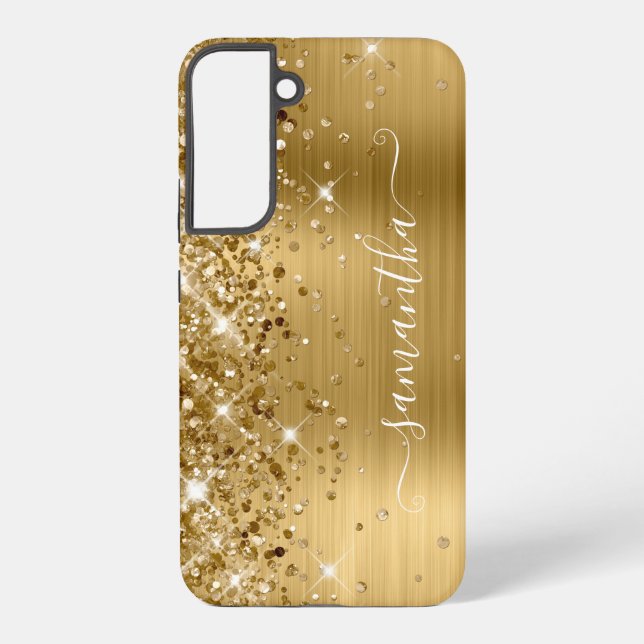 Coque Samsung Galaxy Signature girly pailletée or (Verso)
