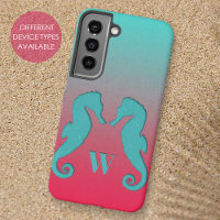 Silhouettes De Seahorse Monogramme Simple Nautique