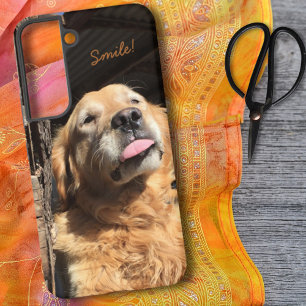 Coque Samsung Galaxy Silly Golden Retriever Photographie Texte personna