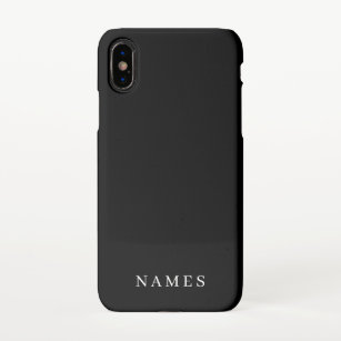 Coque iPhone Simple Black Custom Ajouter Votre Nom Élégant