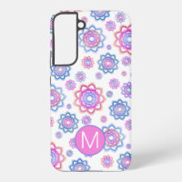 Simple Lotus Flower Monogramme rose Pastel Vert