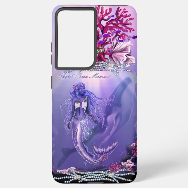 Coque Samsung Galaxy Sirène d'océan violet (Verso)