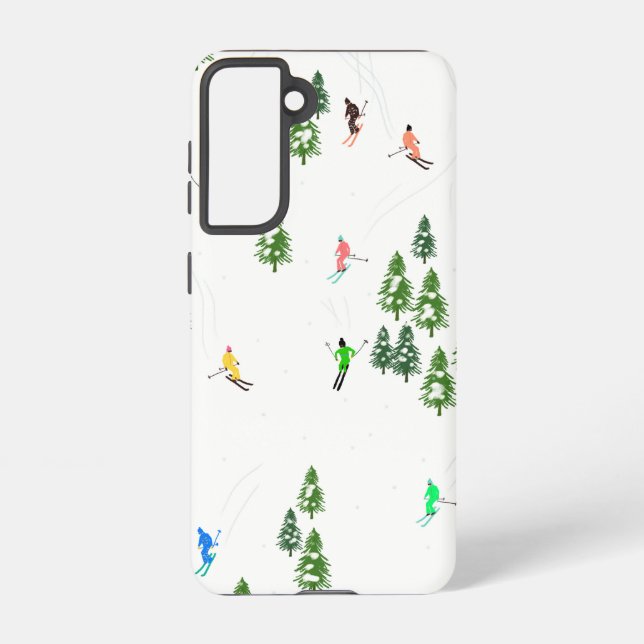 Coque Samsung Galaxy Skieurs alpins Illustration (Verso)