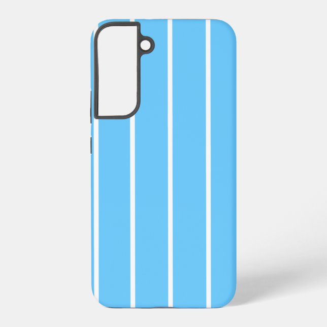 Coque Samsung Galaxy Sky Blue and White Summer Stripes (Verso)