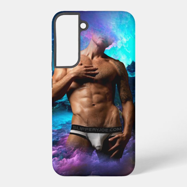 Coque Samsung Galaxy SlipperyJoe homme musclé sous-vêtements bulle dyna (Verso)