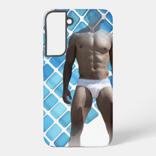 Coque Samsung Galaxy SlipperyJoe musculaire homme six pack abs mâle bla