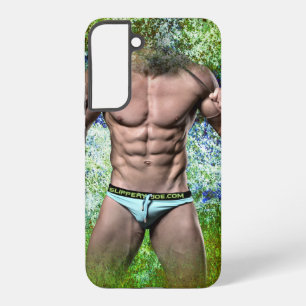 Coque Samsung Galaxy SlipperyJoe's blanc musculaire sexy homme speedo n