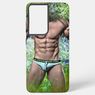 Coque Samsung Galaxy SlipperyJoe's blanc musculaire sexy homme speedo n