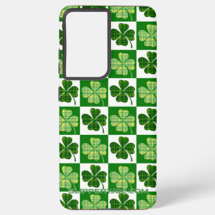 Coque Samsung Galaxy SlipperyJoe's Green four-leaf clovers Saint Patric
