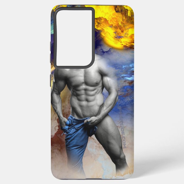 Coque Samsung Galaxy SlipperyJoe's Man steamy shirtless abs sixpack put (Verso)