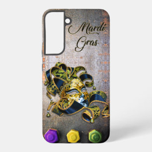 Coque Samsung Galaxy SlipperyJoe's Mardi Gras Masque violet or vert bl