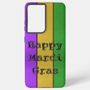 Coque Samsung Galaxy SlipperyJoe's Mardi Gras or violet métal vert s