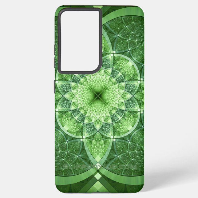 Coque Samsung Galaxy SlipperyJoe's St. Patrick's Day Fractal vortex hol (Verso)