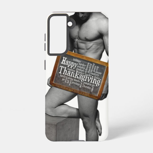 Coque Samsung Galaxy SlipperyJoe's Thanksgiving man hot six pack abs un (Verso)